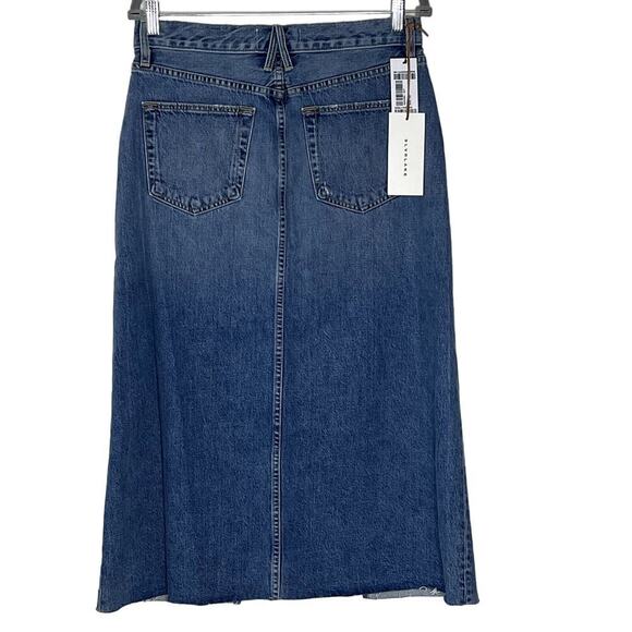 SLVRLAKE FRAYED ‎  DENIM MIDI  SKIRT SIZE 28 NWT - Picture 3 of 9